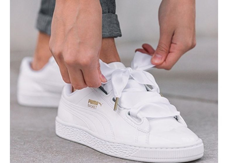 tenis puma laço branco