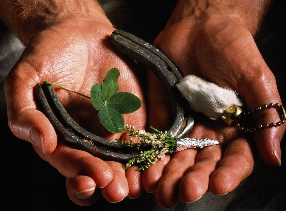 The first horseshoes ever found are from the Etruscans in 400 BC. When the superstition was first introduced in northern Europe, most likely by wandering Celtic tribes, horseshoes were hung from above the doorway in an effort to ward off evil fairy folk who wandered the forests. They were also made of iron, which was considered lucky as well. (The fairy folk were also said to be afraid of the weapons of their enemies, which just happened to be made of iron.)The shoes were said to resemble the Celtic moon god’s crescent symbol. Depending on the source, horseshoes hung with the two ends pointed up collect the luck like a bowl, while horseshoes hung with the two ends pointed down spill out their luck on those who walk underneath it. Another traditional aspect said to provide luck was that they were usually held up by seven iron nails—which, as we’ll see later on, is often seen as an important number.